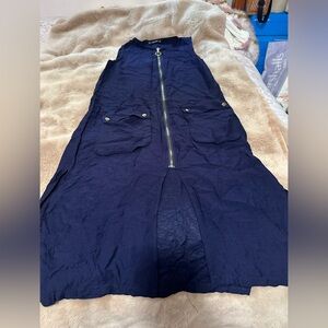 Zara Basic Dark Blue Jumper Dress XS Goth Lagenlook